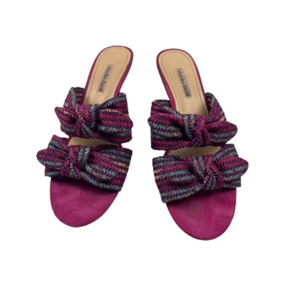 Charles David Fuschia Bow Heels - Picture 1 of 8